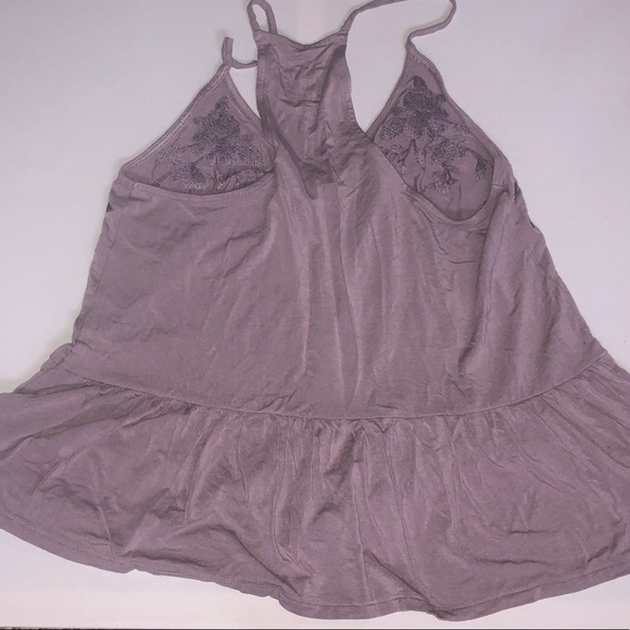 Purple American Eagle embroidered Loose Peplum Top - Picture 5 of 7